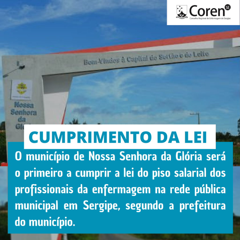 CUMPRIMENTO DA LEI | Conselho Regional de Enfermagem de Sergipe